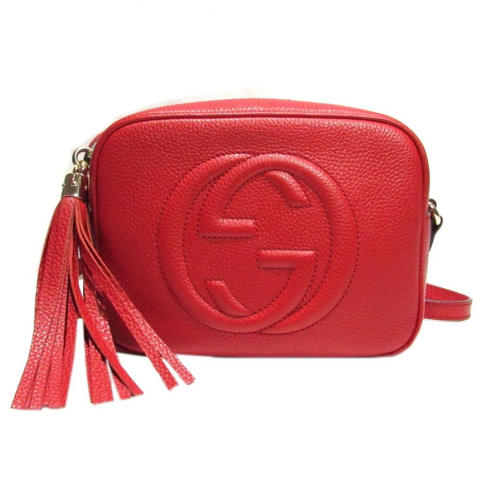 Gucci Leather Disco Bag in Red New with DUSTBAG